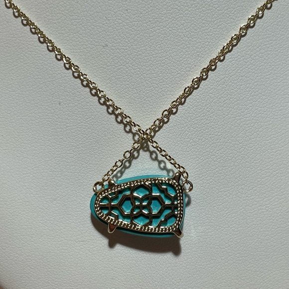 Kendra Scott Isla Gold Necklace In Turquoise - Picture 6 of 7